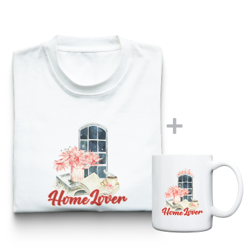 Тениска + чаша HOME LOVER