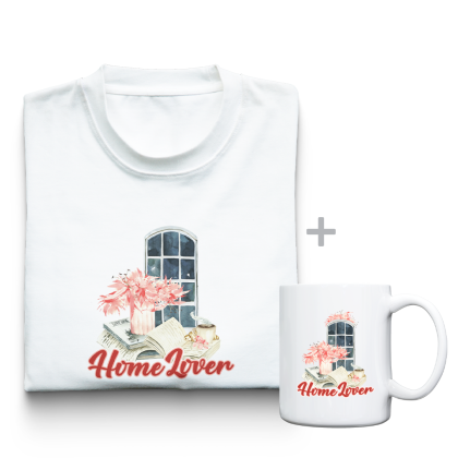 Тениска + чаша HOME LOVER