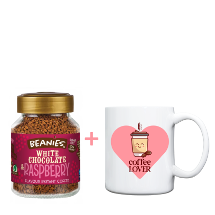 Кафе Бял шоколад и Малина + чаша COFFEE LOVER