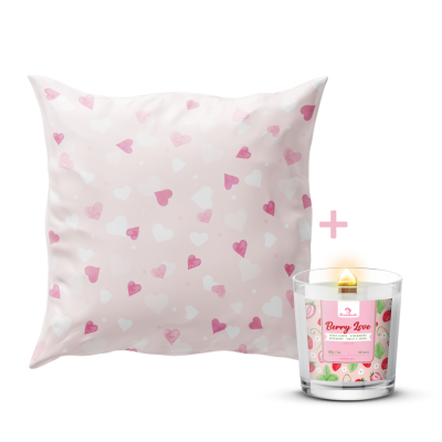 Възглавница + Натурална свещ BERRY LOVE