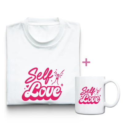 Тениска + чаша SELF LOVE
