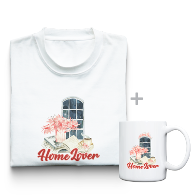 Тениска + чаша HOME LOVER