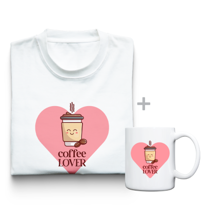 Тениска + чаша COFFEE LOVER