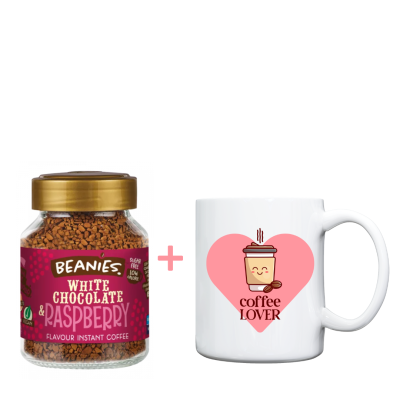 Кафе Бял шоколад и Малина + чаша COFFEE LOVER
